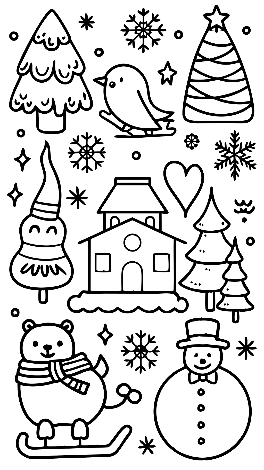 coloriages imprimables gratuits pour l’hiver